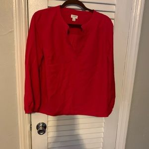 Large red J Crew blouse